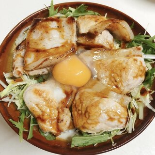 ガッツリ！照り玉豚丼♪塩漬け豚肉でやわらか～♪